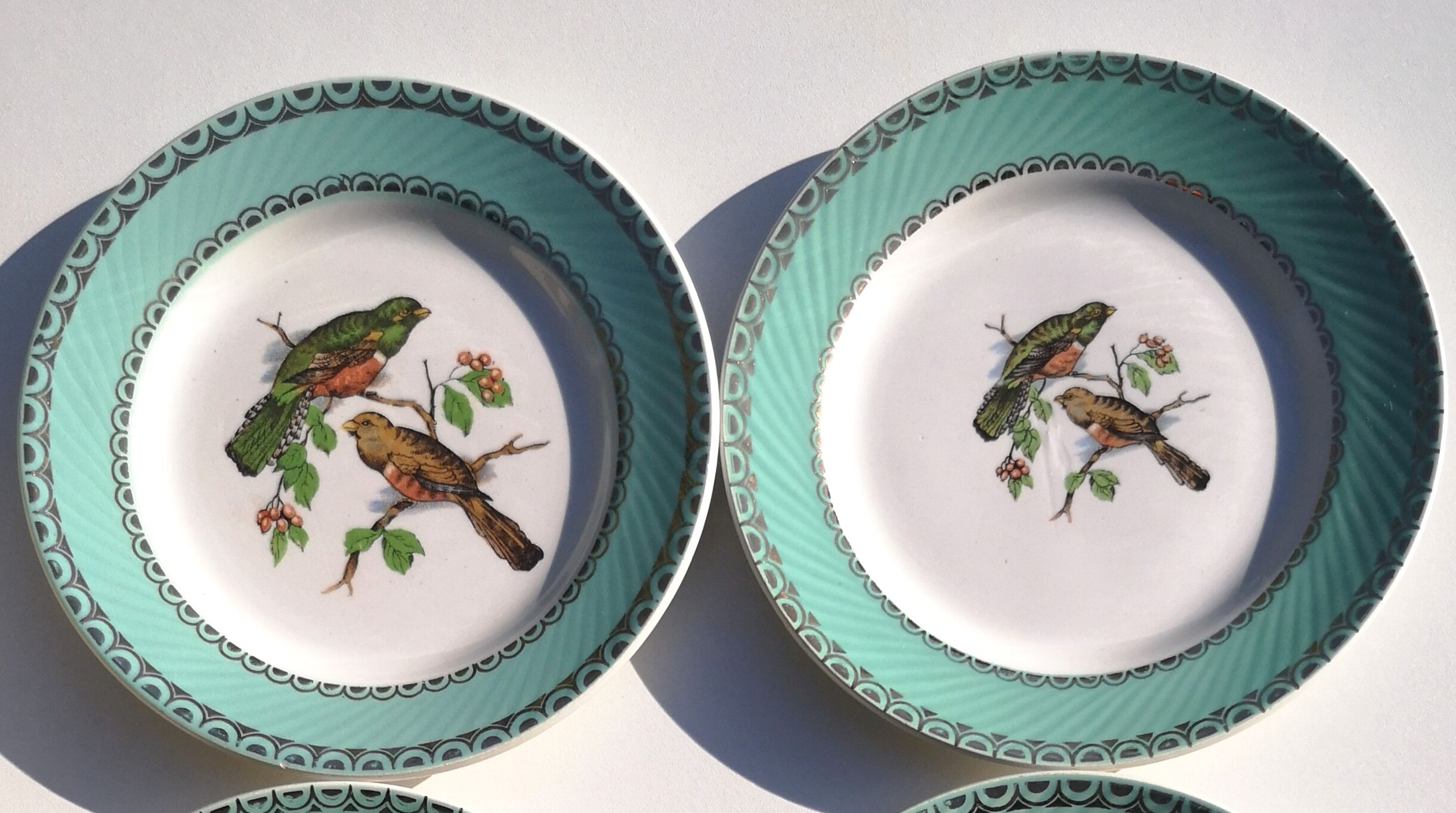Badonviller birds dessert plates