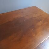 2 solid wood trundle tables, turned legs 80