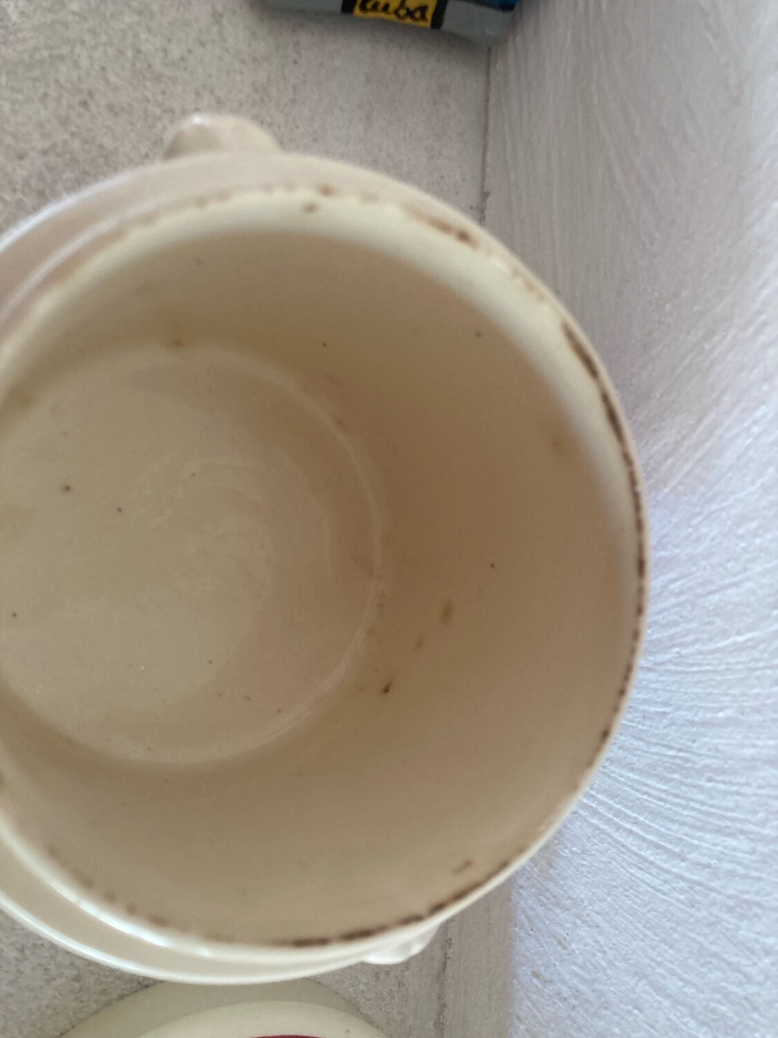 Hand-painted Sarreguemines pot