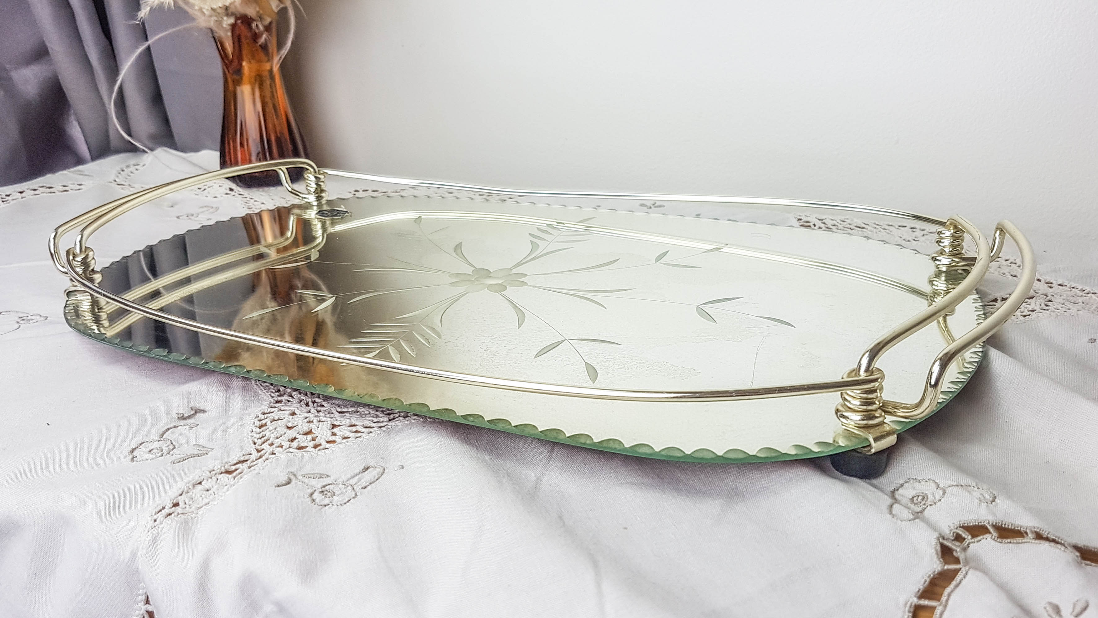 Vintage mirror tray