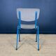 Set of 12 gray wood school chairs with blue feet Netherlands 70s/80s
