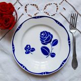 Old mismatched earthenware dinner plates