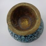 Vintage Indian Copper & Turquoise Stone Ashtrays, 1960s, Set of 2