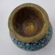 Vintage Indian Copper & Turquoise Stone Ashtrays, 1960s, Set of 2