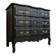 Revamped vintage black chest of drawers