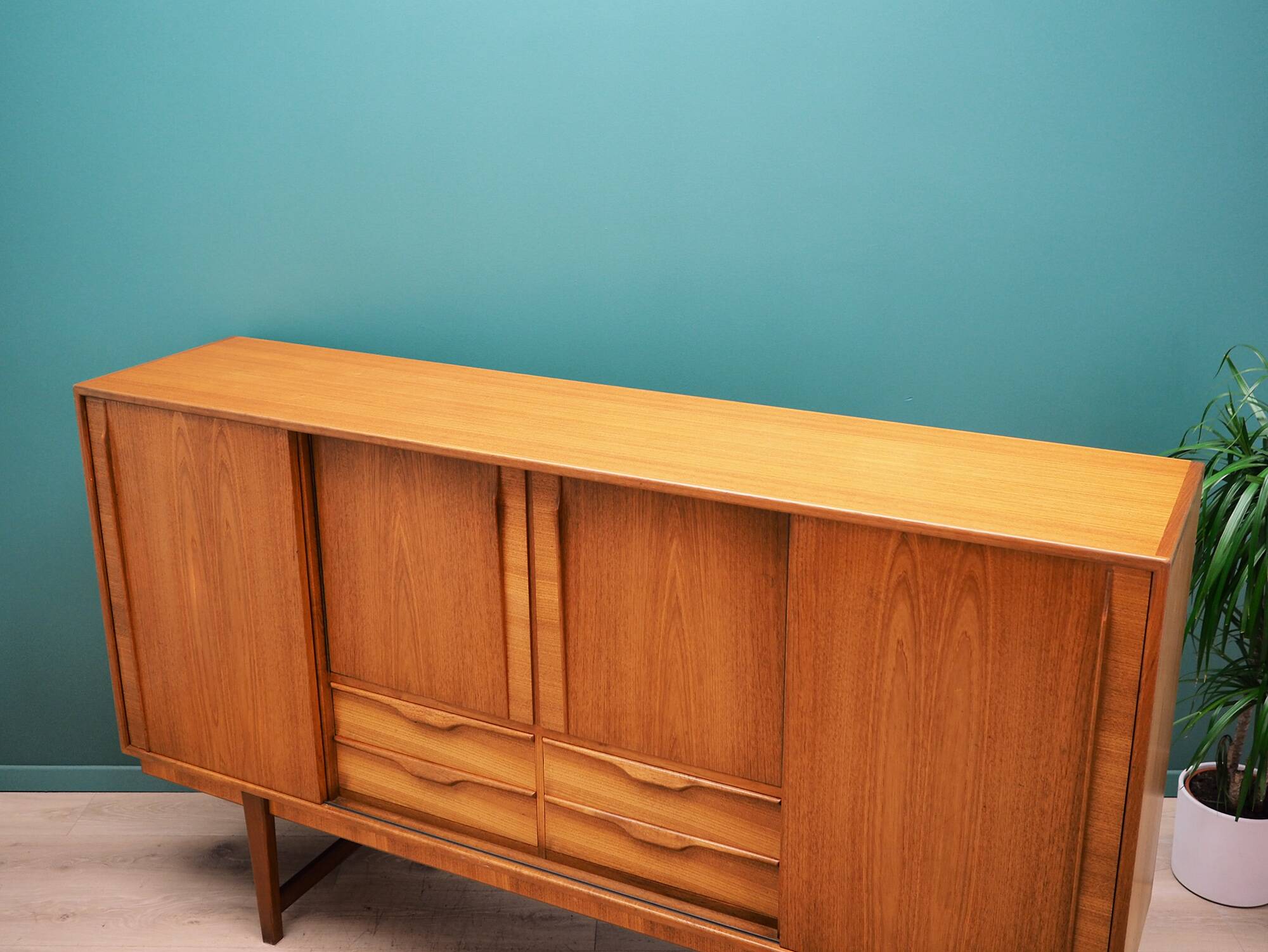 Teak highboard, Danish design, 1960s, production: Denmark