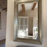 Large patinated mirror 90.5 x 141 cm