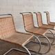 Set of 4 mr10 rattan chairs by mies van der rohe