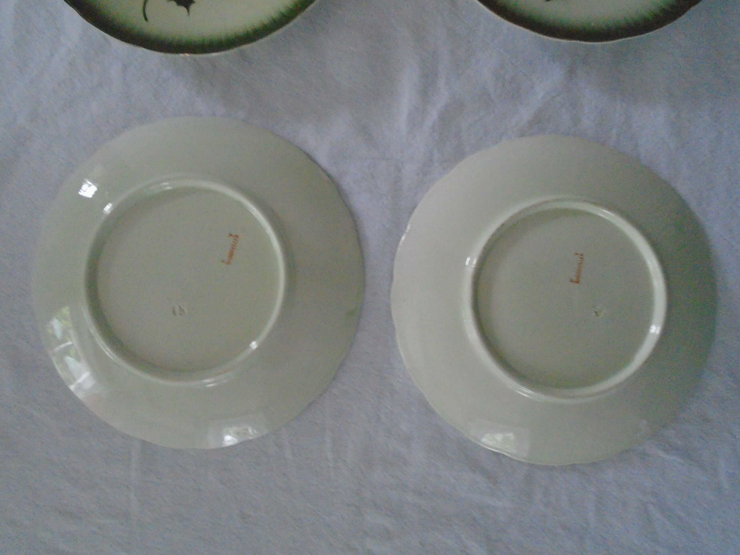 6 plates Badonviller décor leaves of holly faience fine old