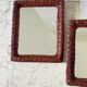 Paire de miroirs rotin osier vintage