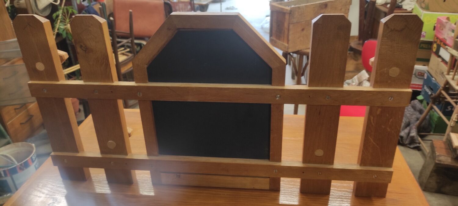 Vintage wooden coat rack with modernist design mirror 4 hooks