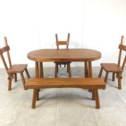 Vintage brutalist dining set, 1960s