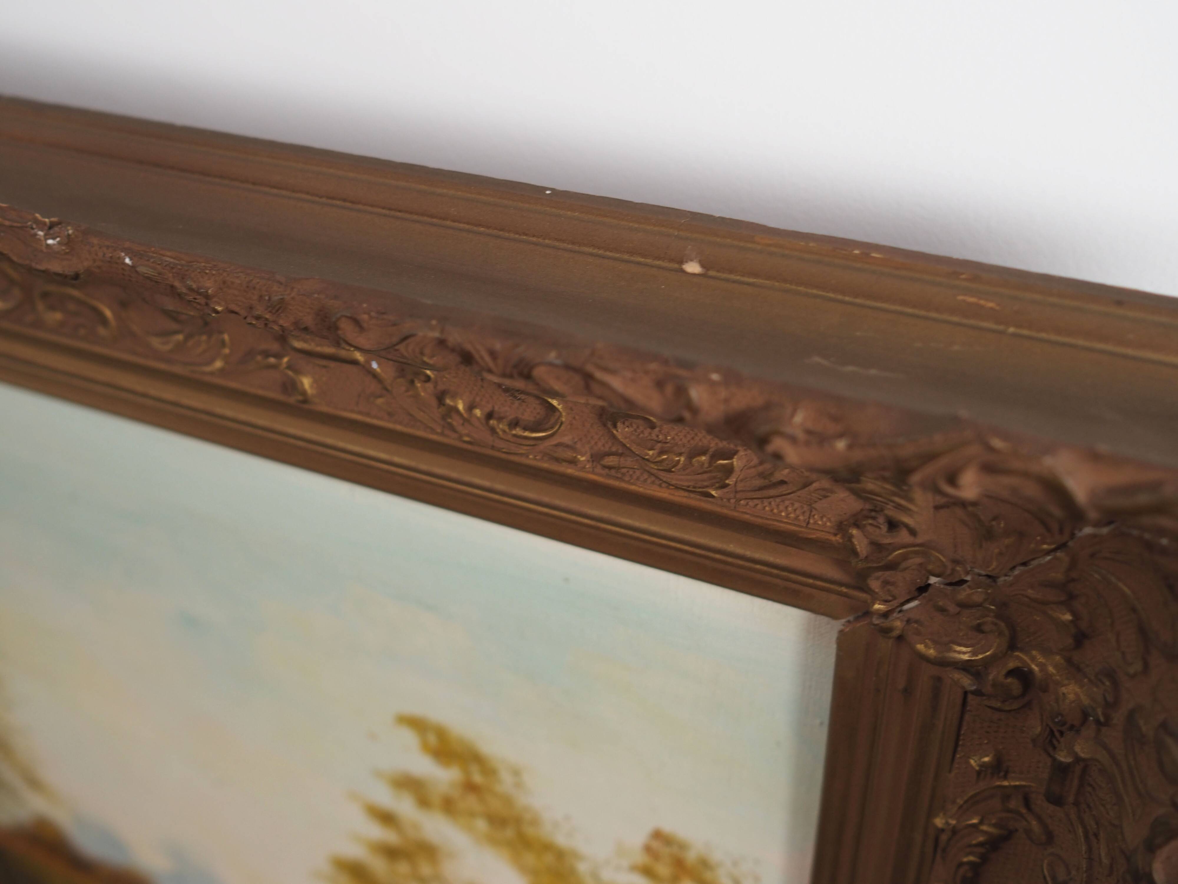 Painting „The Road by the Pond”, Scandinavian design, 1970s