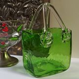 Blown glass bag vase