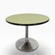 Table basse/table d'appoint ronde vintage vert menthe avec piètement chromé
