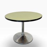 Vintage mint green round coffee table/side table with chrome legs.
