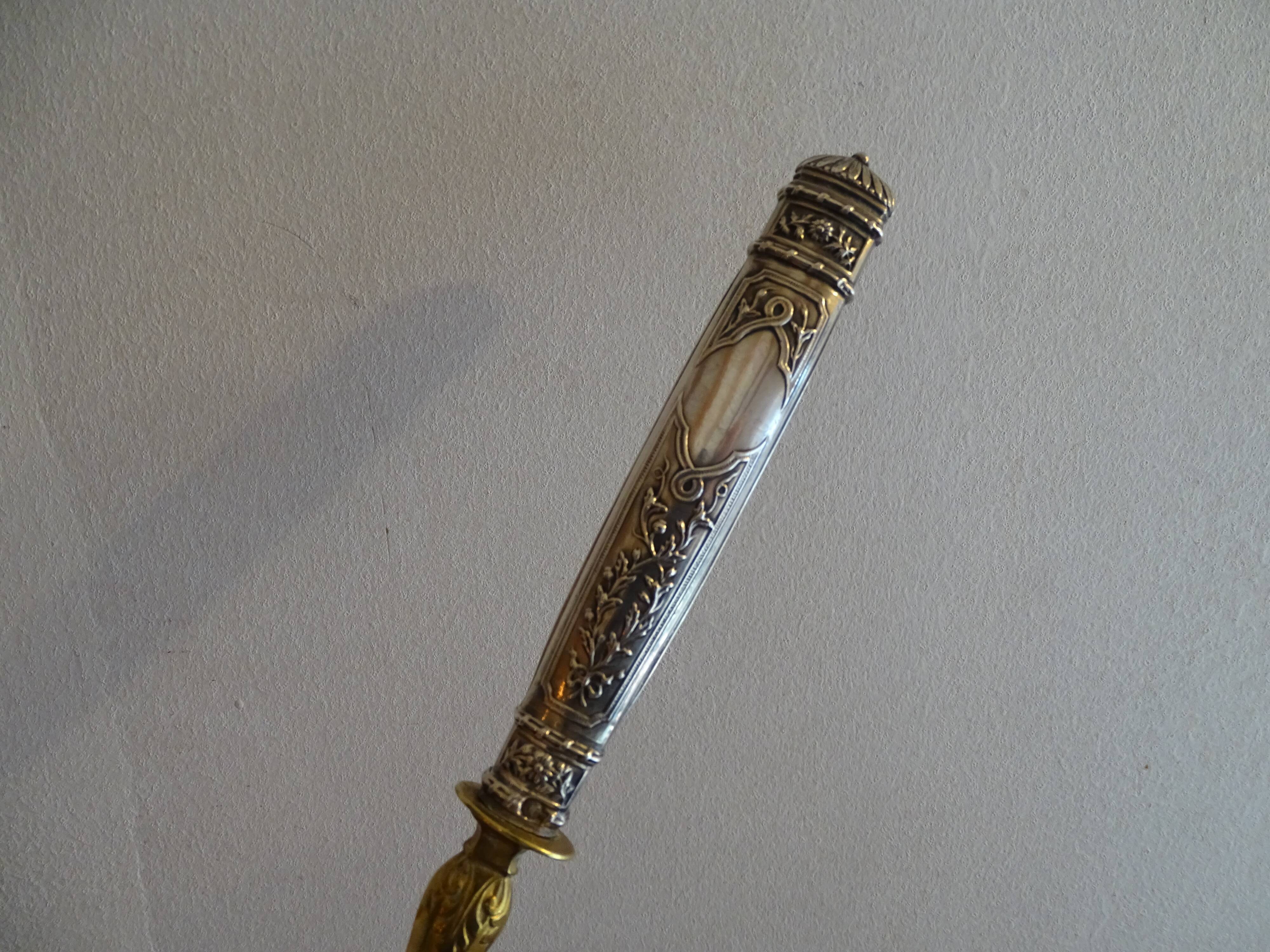 Silver pie shovel filled and vermeil old 1900 punch minerva
