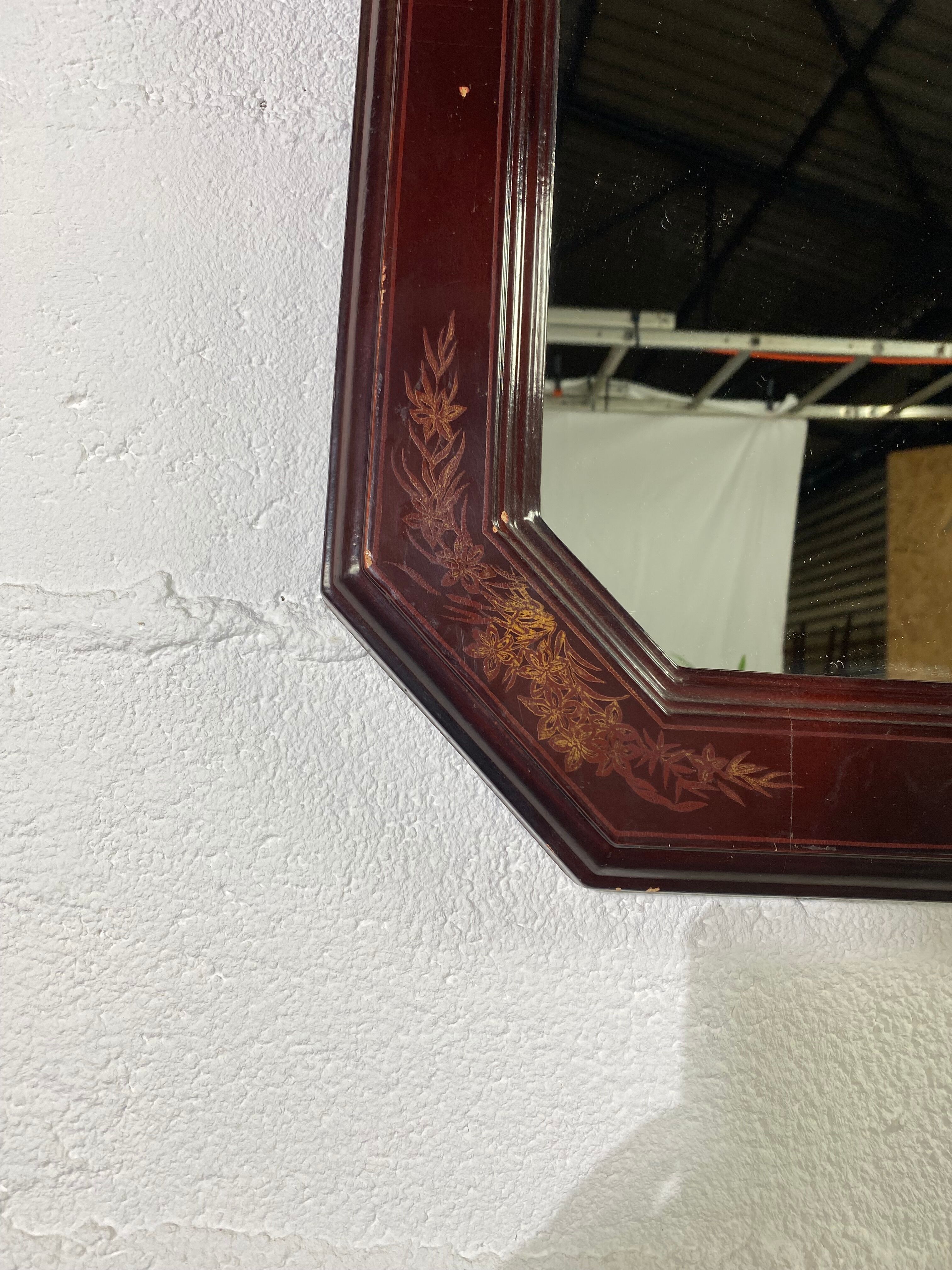 Octagonal mirror floral pattern