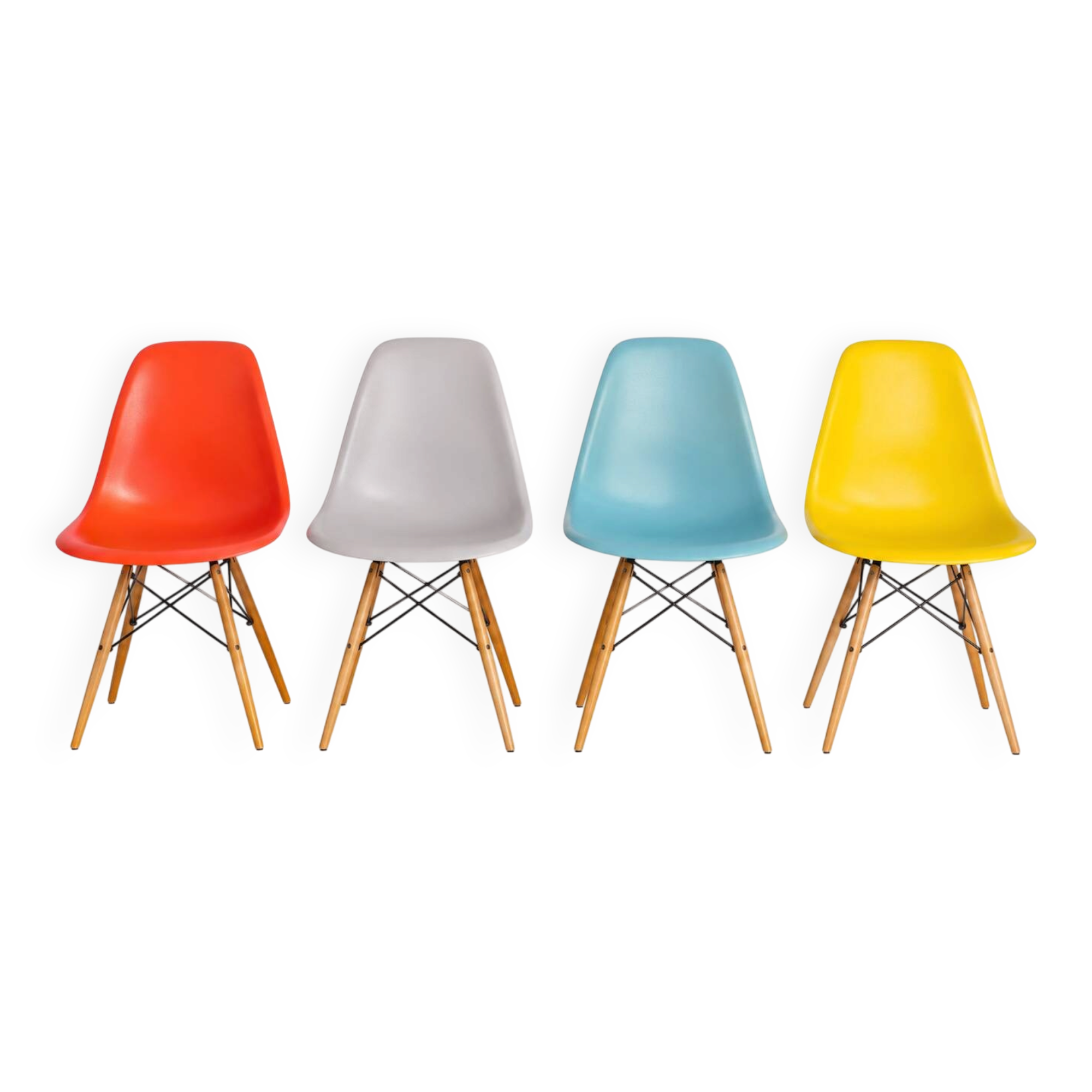 4 chaises DSW CHARLES AND RAY EAMES Vitra