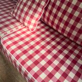 Gingham check sofa bench