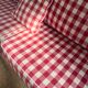 Gingham check sofa bench