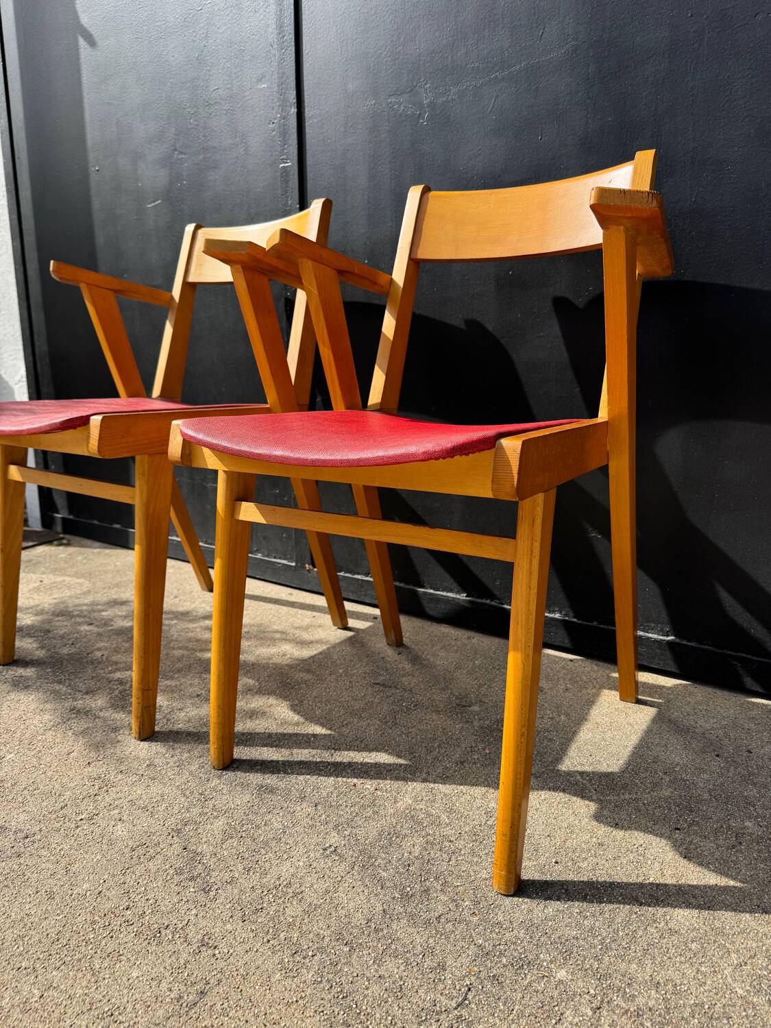 Bridge chairs with compass legs from the 1960s.