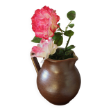 Vintage stoneware carafe pitcher with glazed interior