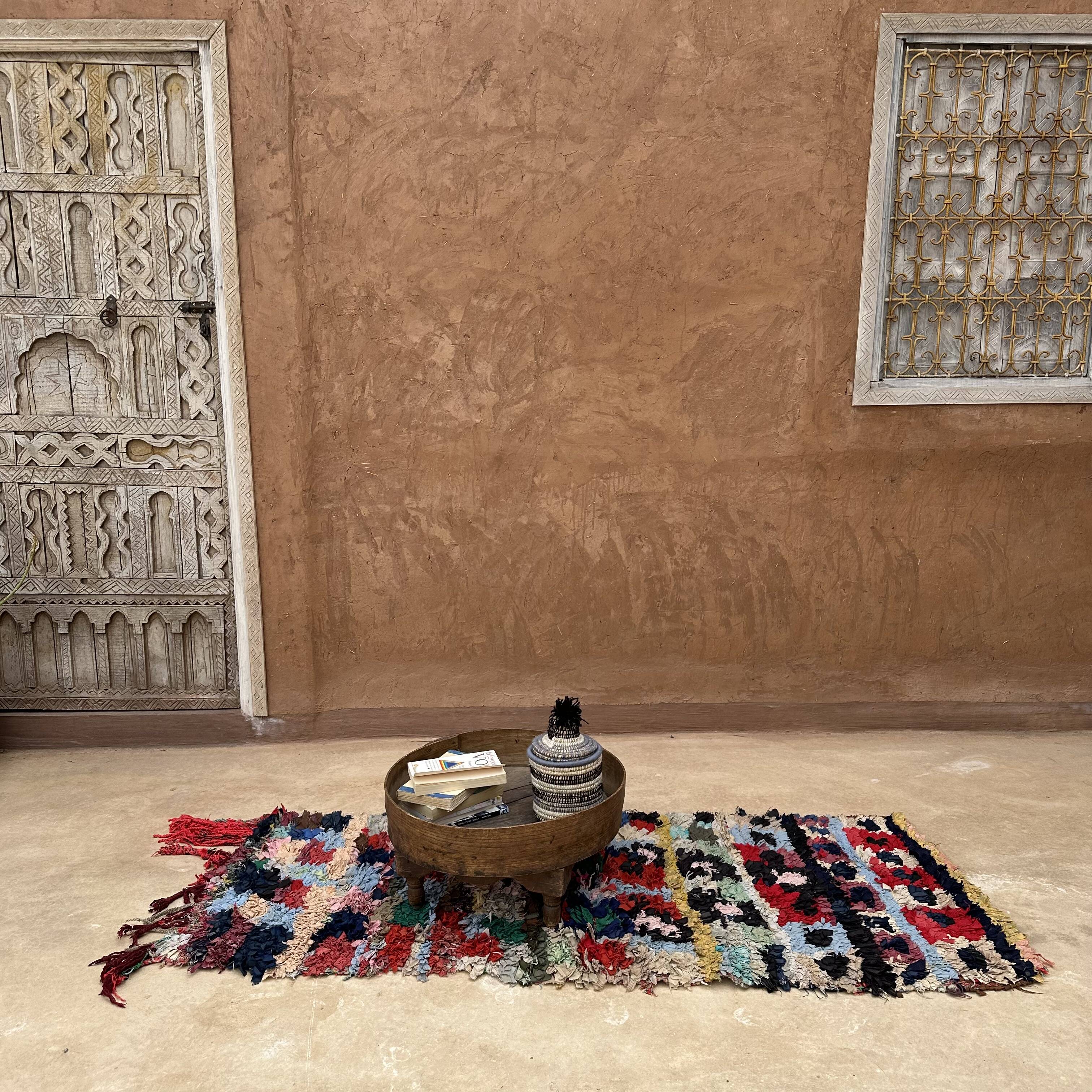 Boucherouite Berber rug - 69 x 176 cm