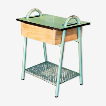 Boarding school bedside table year 50, water green