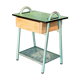 Boarding school bedside table year 50, water green