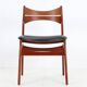 ACO Møbler / Erik Buck “310” teak chair / black leather / mid-century Danish modern design / 1960s / Buch
