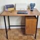 Vintage desk in metal and wood, 50s-60s