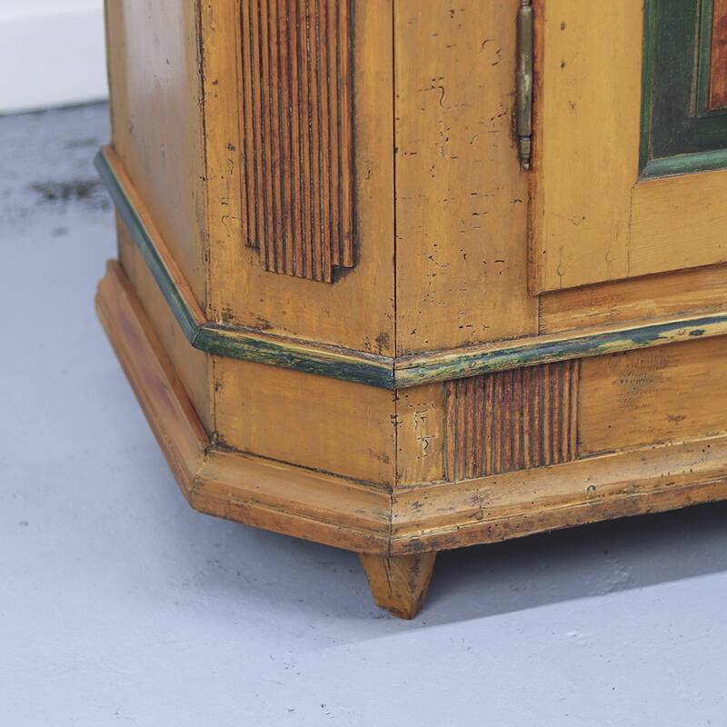 Rustic Farmhouse Folk Art Painted Bridal Cabinet