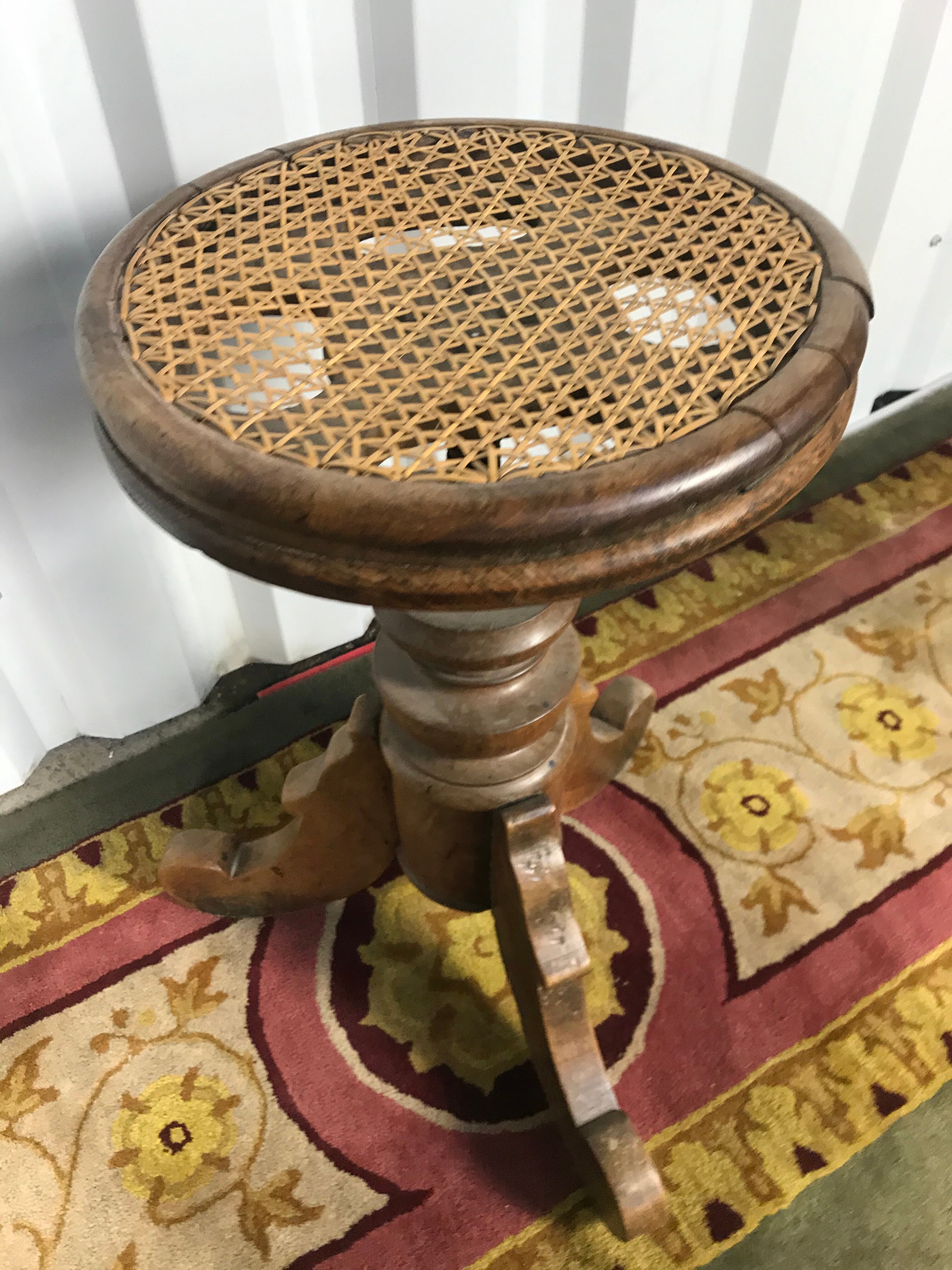 Piano stool in walnut and canning