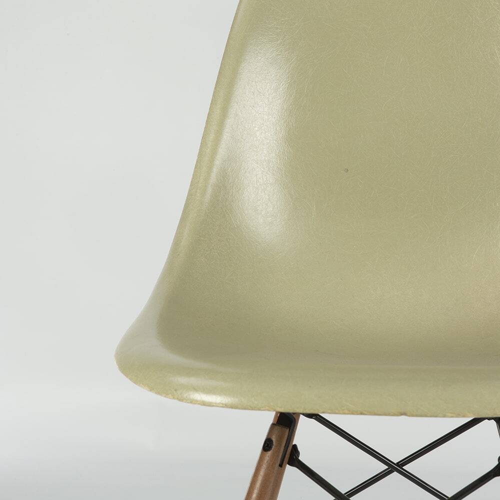 Grey Yellow Herman Miller Vintage Original Eames DSW Side Shell Chair
