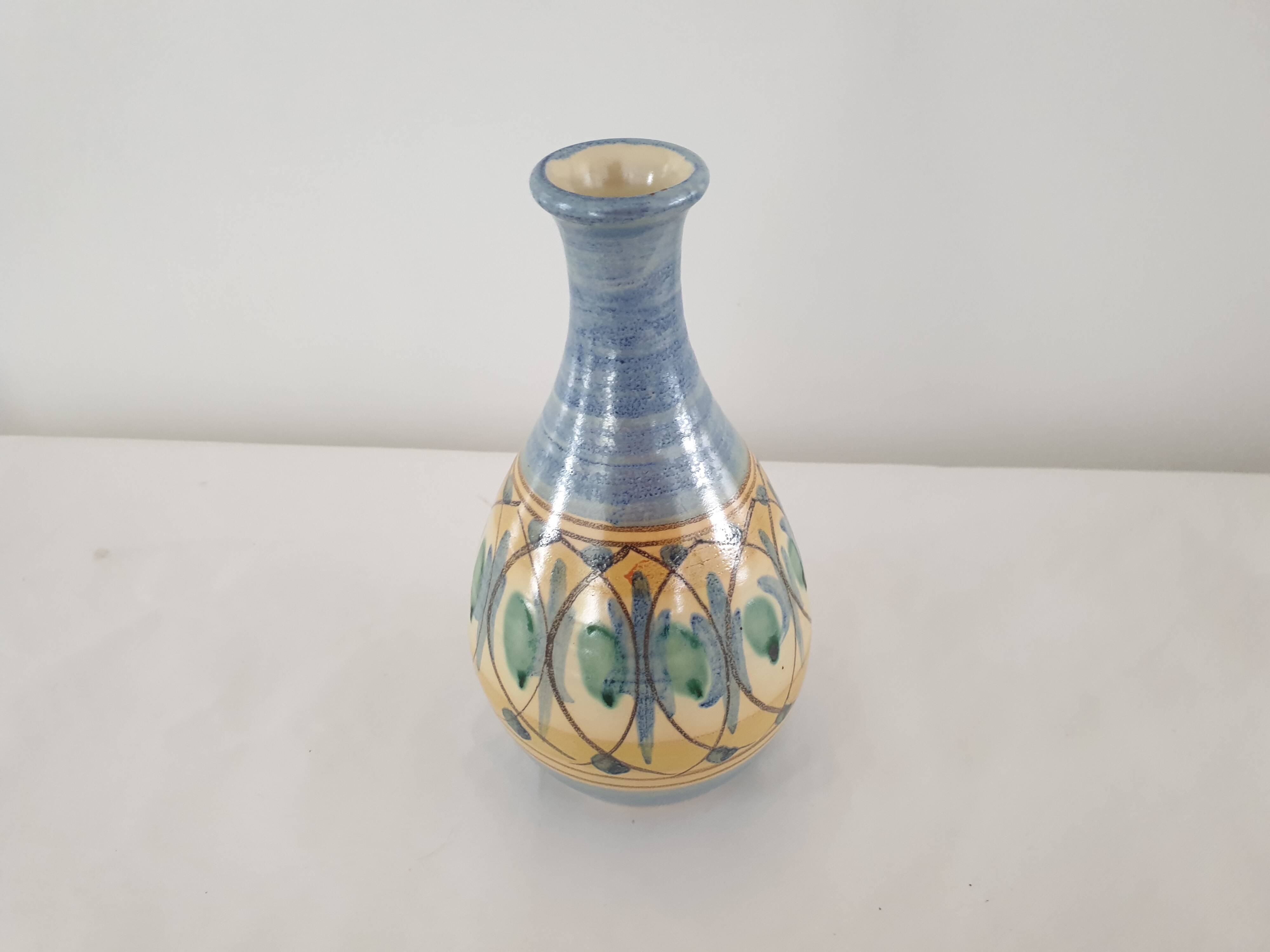 Ceramic soliflore vase Signed Pisutaux (Signature to be identified)