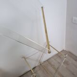 Folding side table in plexiglass and brass, 1970s.