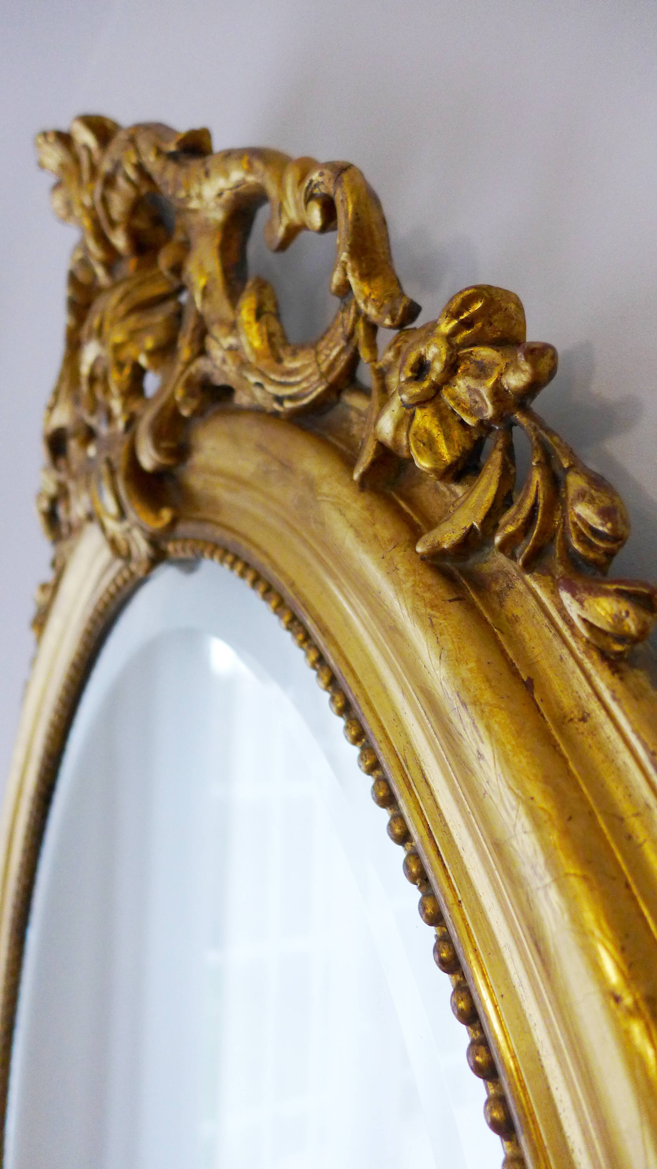 Antique Napoleonic Mirror with Gold Leaf