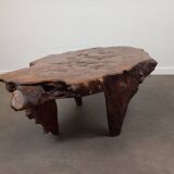Brutalist coffee table in elm burl