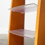 Postmodern CD storage unit in wood, metal, and plastic by Ezech, 1980s.