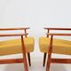 Pair of vintage boucle mustard armchairs H.Lis