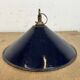 Industrial British Dark Blue Enamel Factory Pendant Lamp, 1950s