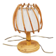 Lampe de table en rotin et bambou des années 70