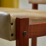 Angular, Teak Wood and Leather Chair with Copper Details, 1970s