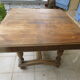 Square wooden table with 3 extensions
