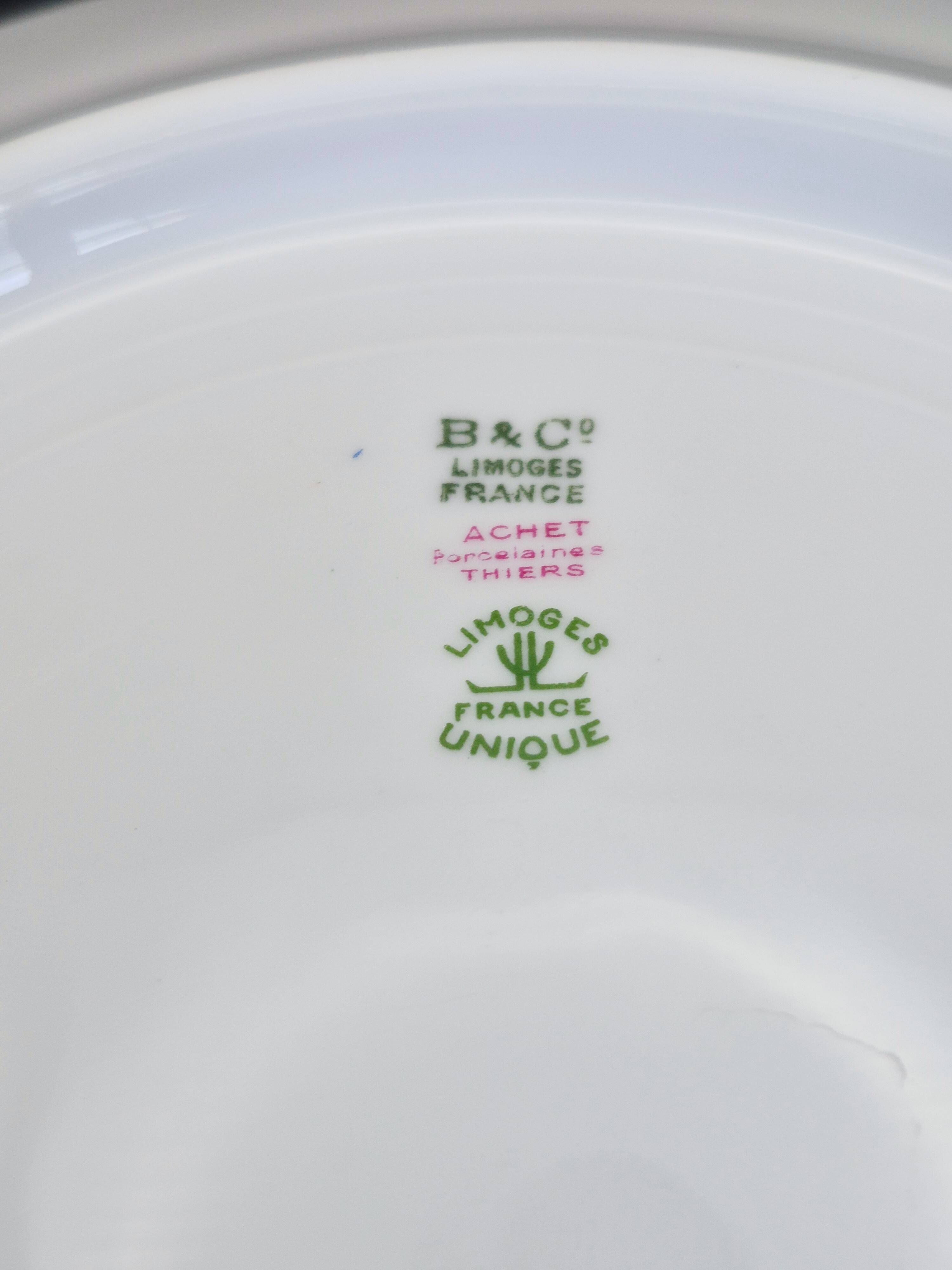 Large round serving dish, semi-deep, Bernardaud Limoges – Art Deco – A718
