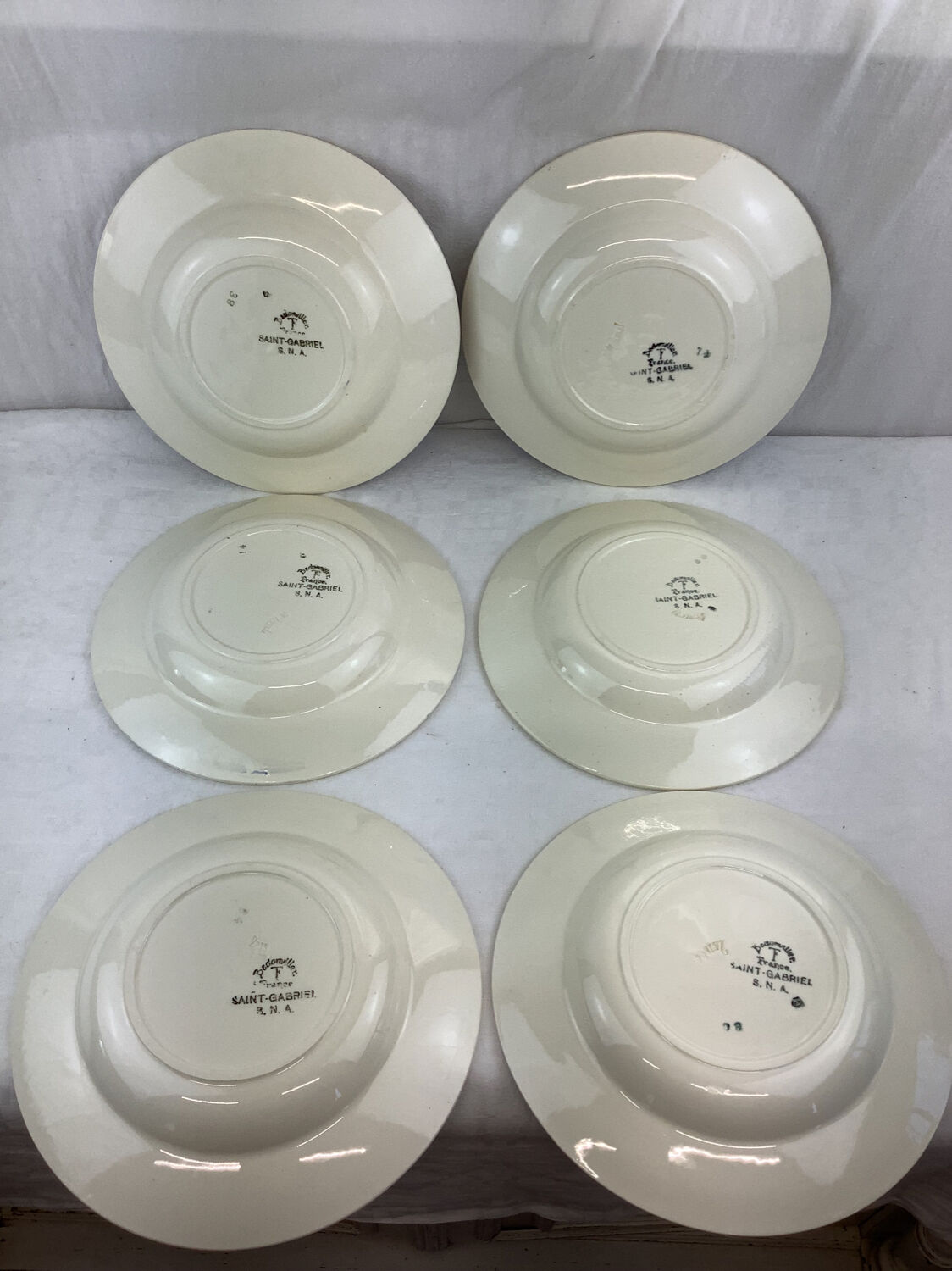 6 hollow plates made in france badonviller