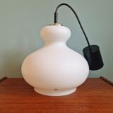 White opaline pendant lamp, Peill & Putzler, 70s