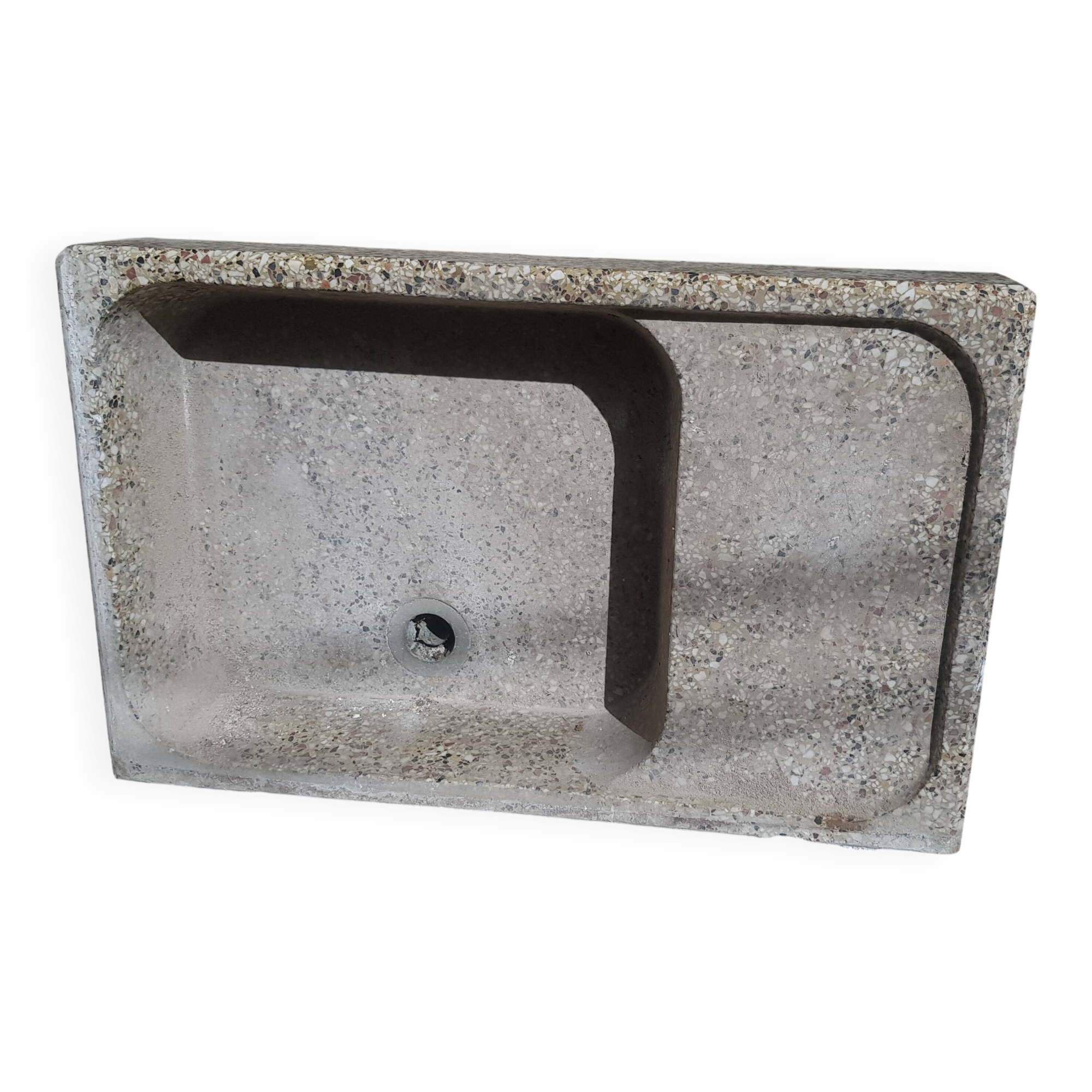 Evier ancien ciment granité