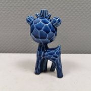 A Japanese ceramic “toy” from the 70s, blue Kawaii animal deer figurine.